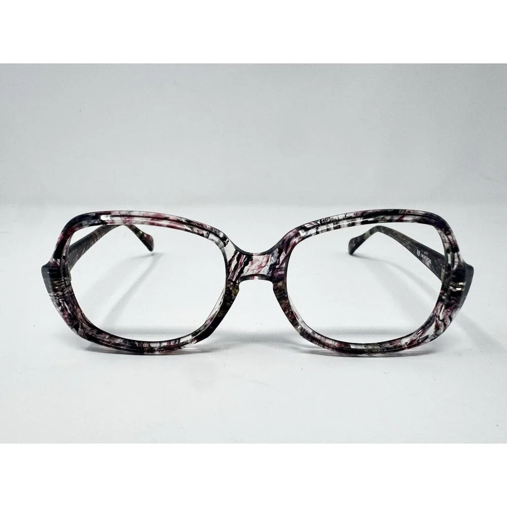 Universal Vintage 70s Womens Eyeglass Frames Pink Brown Marble NOS 52-18-135